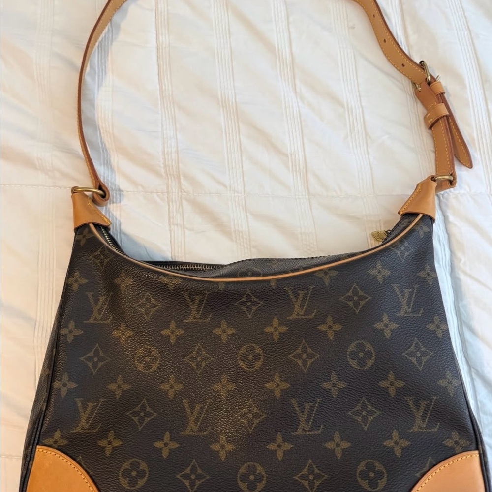Louis Vuitton Tan and Brown Monogram Shoulder Bag boulogne